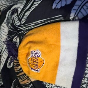 Mitchell & Ness Yellow, White, and Purple Beanie